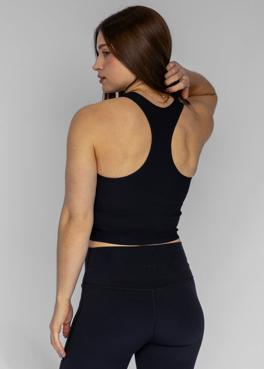 Ribbed Racerback Tanktop | Black