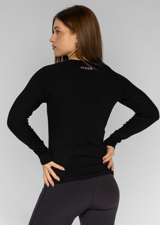 Ribbed Long Sleeve | Black