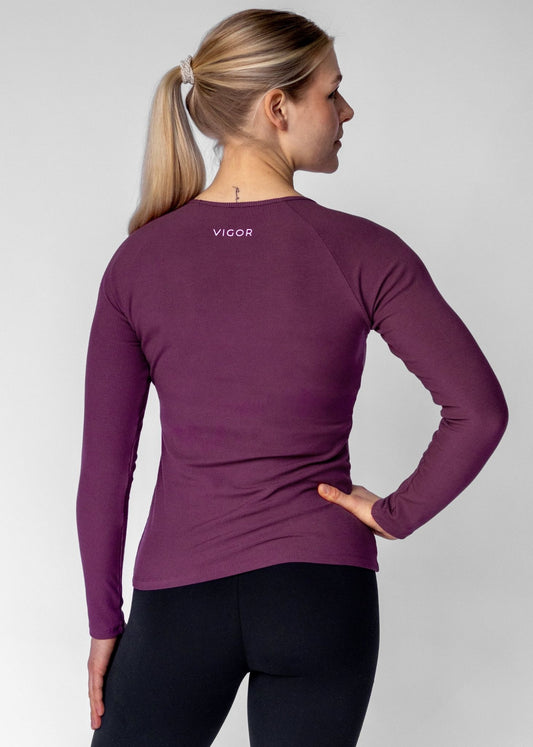 Ribbed Long Sleeve | Deep Mauve