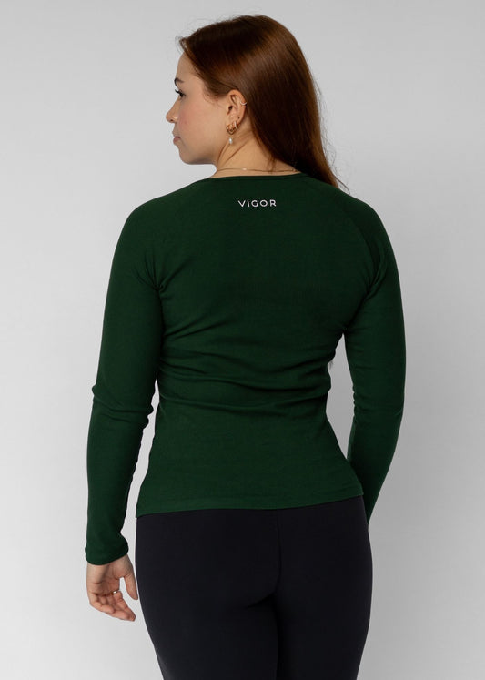 Ribbed Long Sleeve | Emerald Green