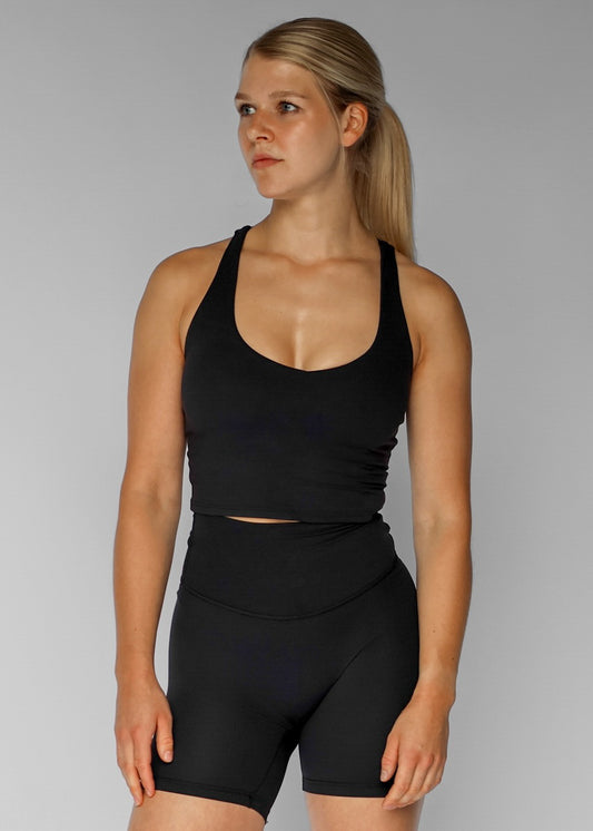 Base V Neck Top | Black