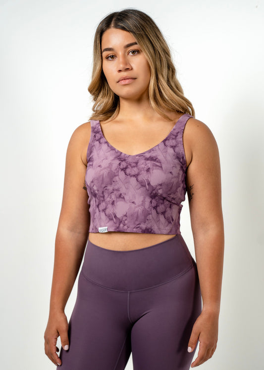 Ribbed Top | Purple Tie Dye
