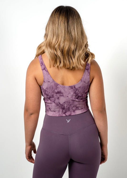 Ribbed Top | Purple Tie Dye