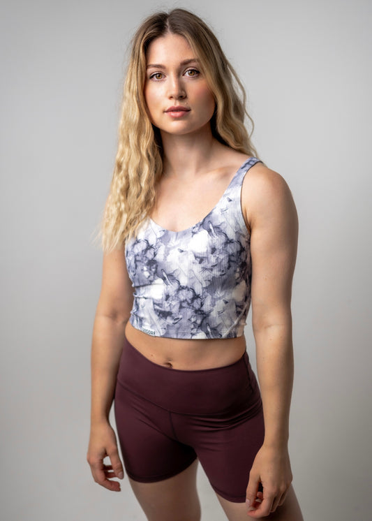 Ribbed Top | White Tie Dye