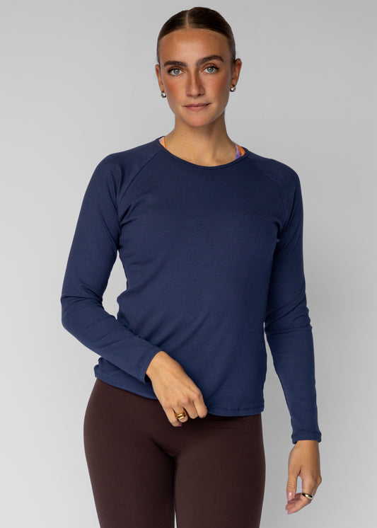 Ribbed Long Sleeve | Midnight Blue