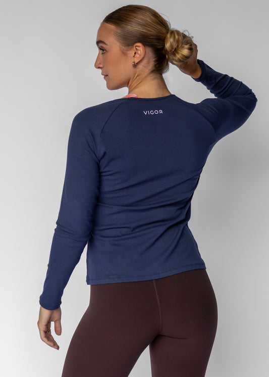 Ribbed Long Sleeve | Midnight Blue