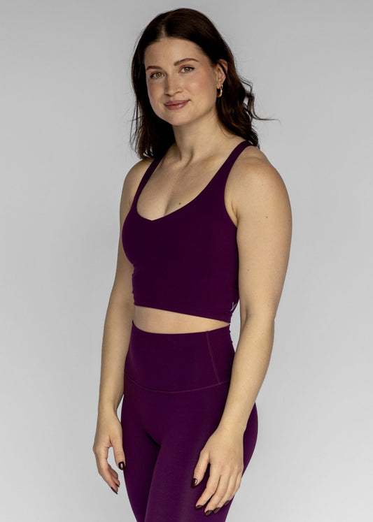 Base V Neck Top | Plum