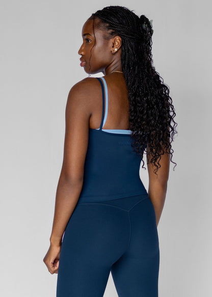 Double Layered Top | Deep Navy/Powder Blue