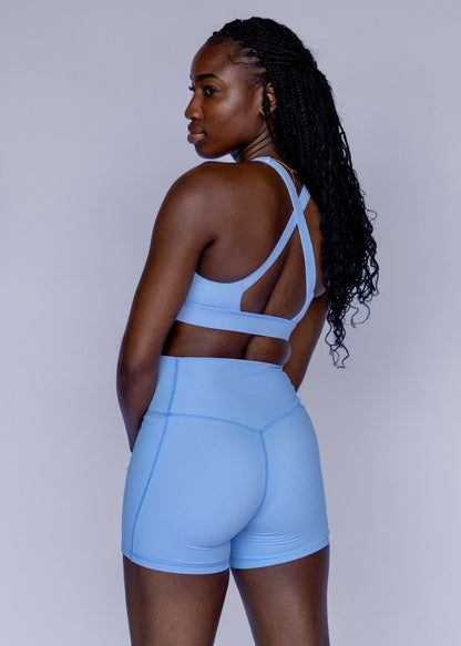 Energy High Neck Bra | Powder Blue