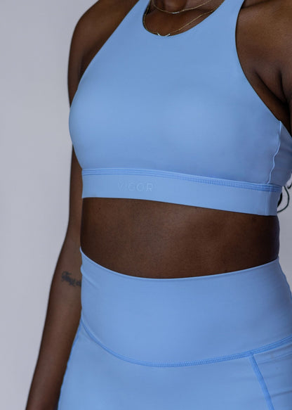 Energy High Neck Bra | Powder Blue