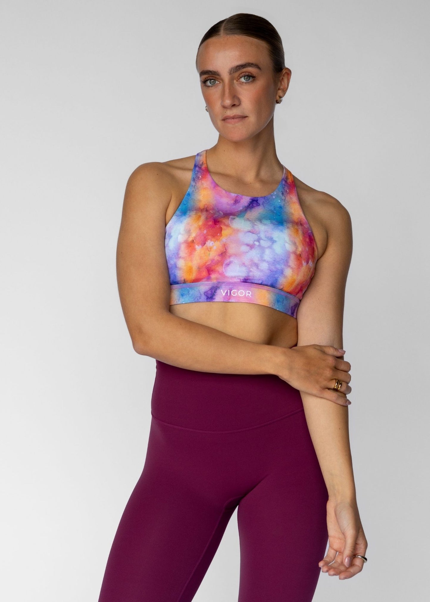 Energy High Neck Bra | Watercolor Splash