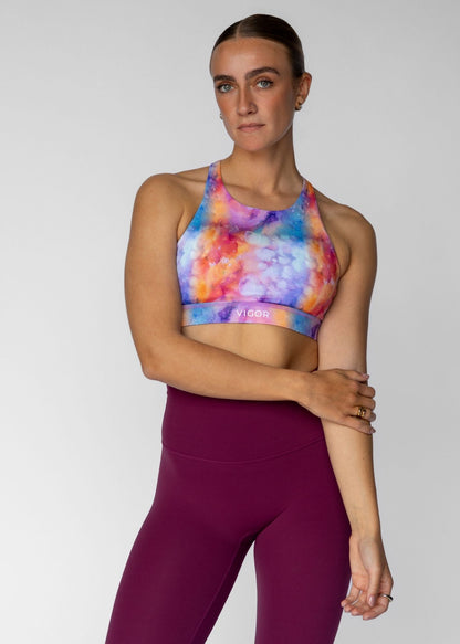 Energy High Neck Bra | Watercolor Splash