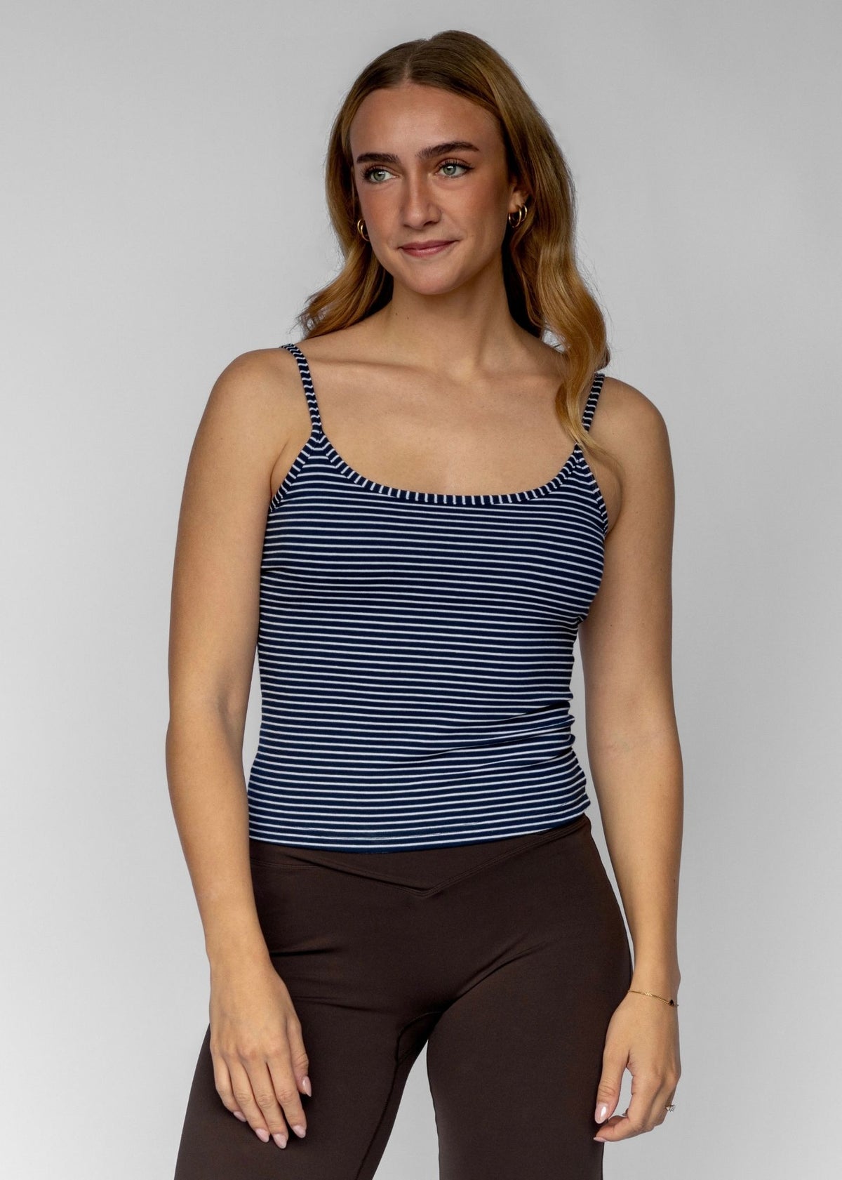 Everyday Cotton Cami Top | Navy Stripe