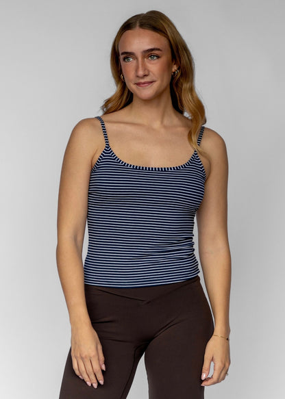 Everyday Cotton Cami Top | Navy Stripe