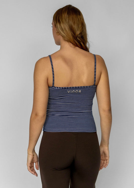 Everyday Cotton Cami Top | Navy Stripe