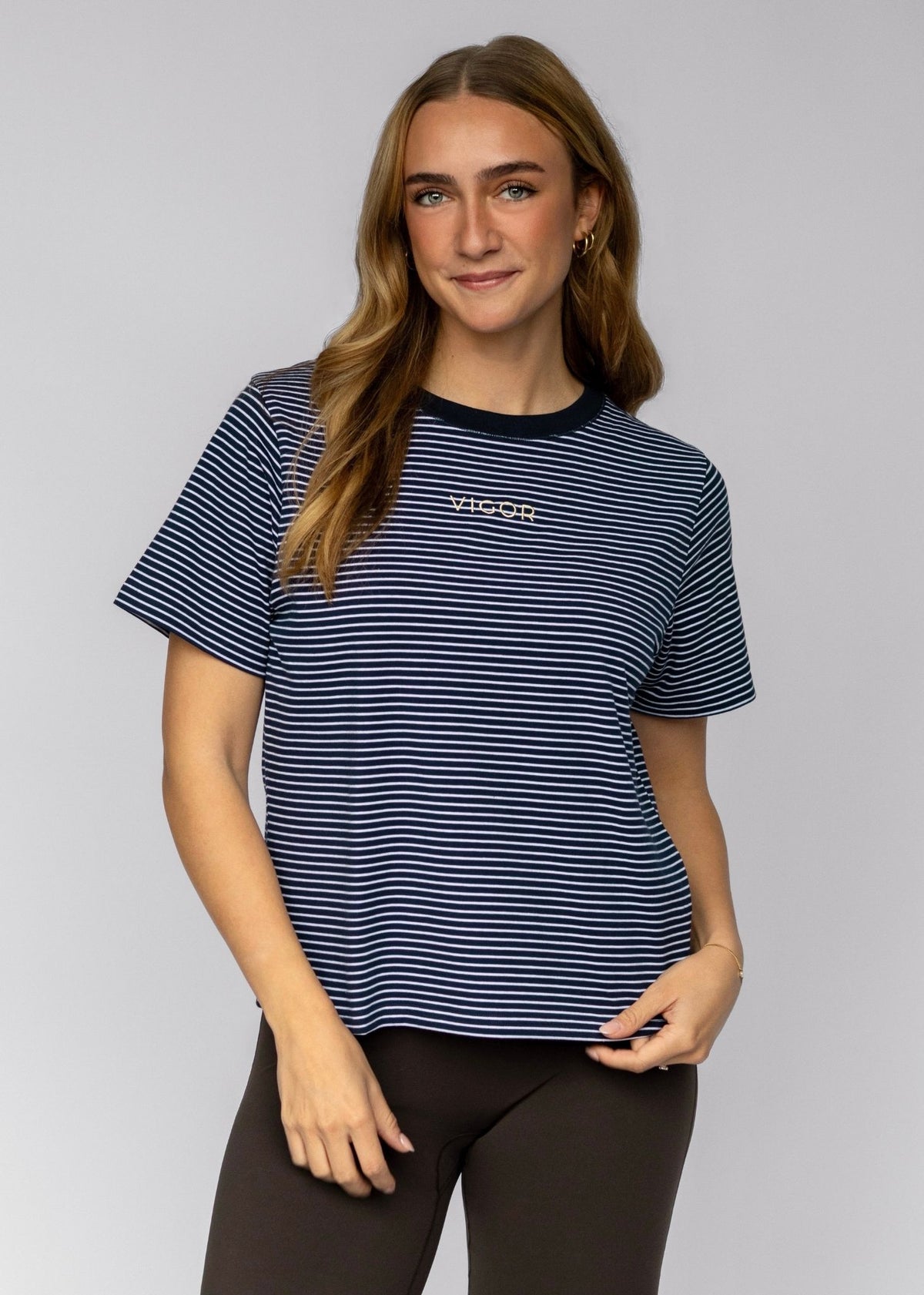 Everyday Cotton Tee | Navy Stripe