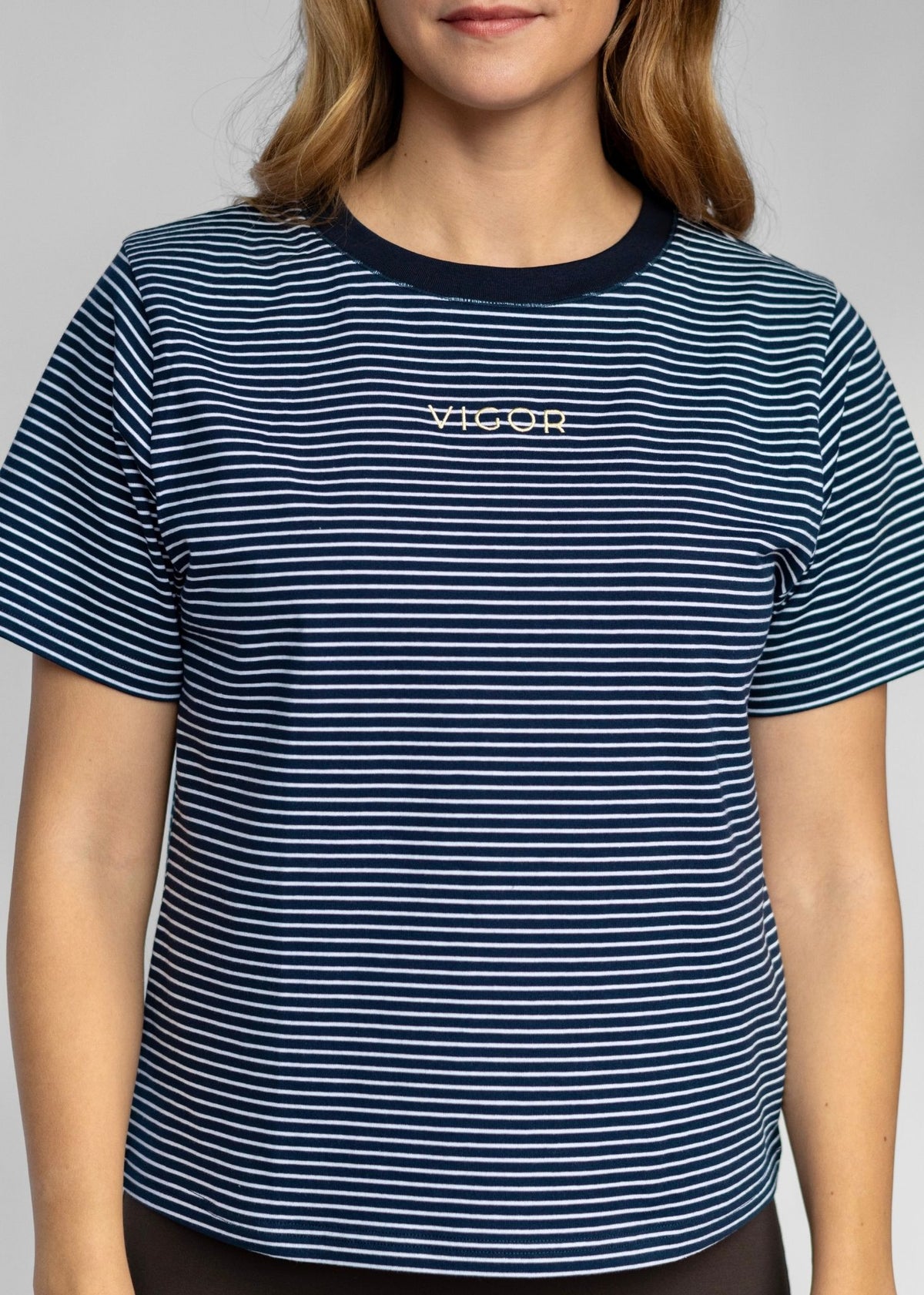 Everyday Cotton Tee | Navy Stripe