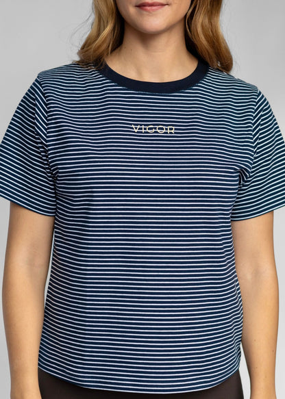 Everyday Cotton Tee | Navy Stripe
