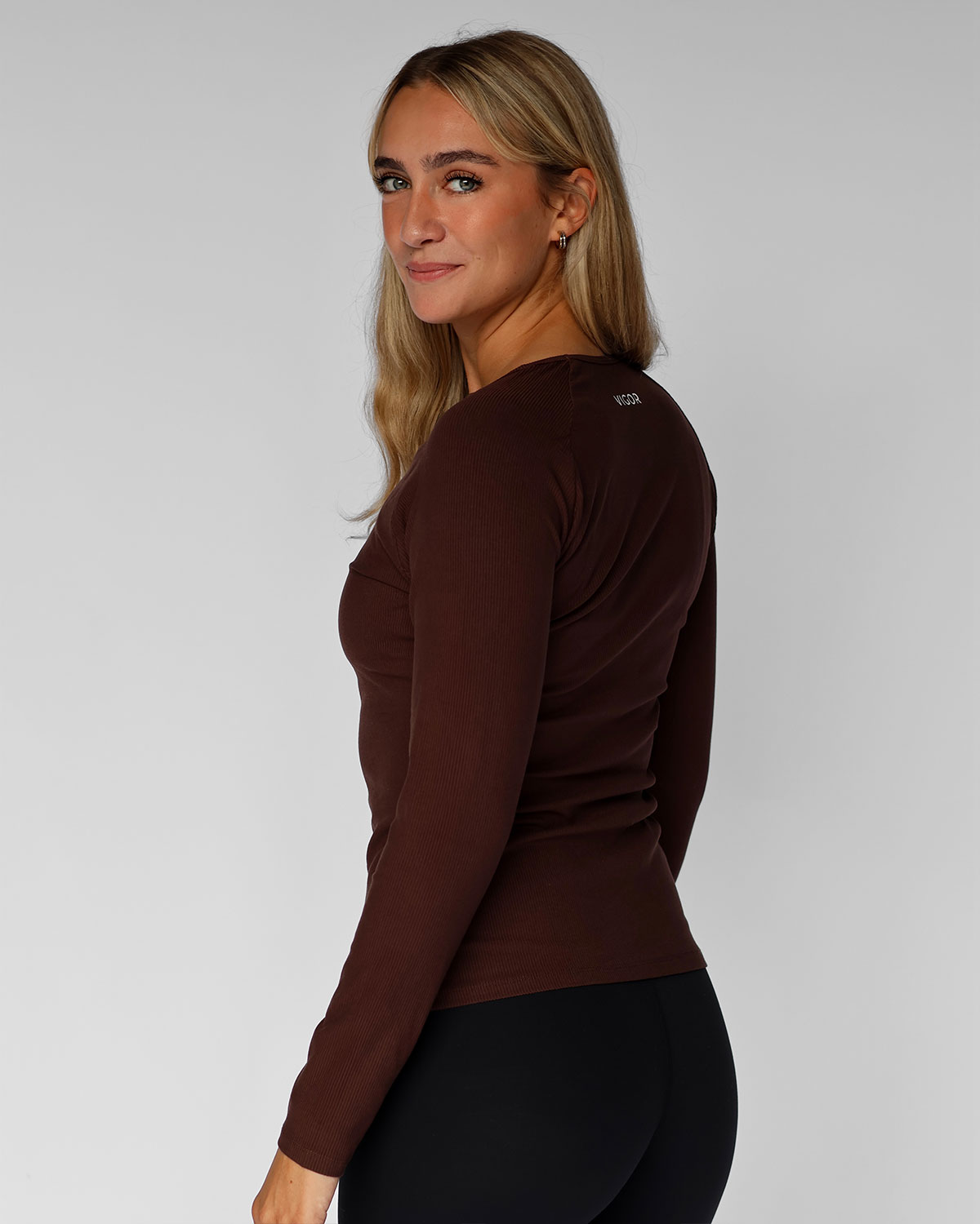 Ribbed Long Sleeve Dark Brown