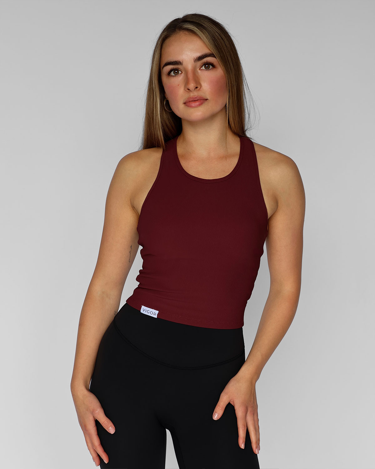 Ribbed Racerback Tanktop Burgundy